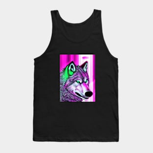 wolf cyberpunk full color Tank Top